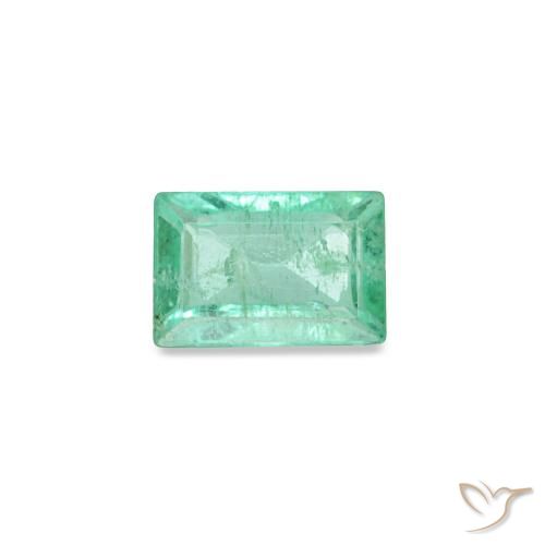 0.16캐럿 천연 라이트 그린 에메랄드, 바게트, 3.8×2.5 mm, SI