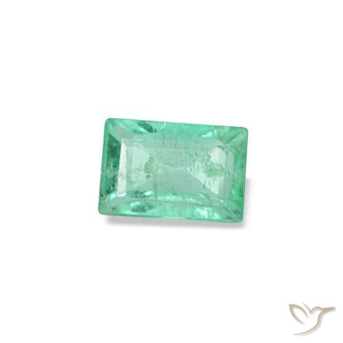 0.16캐럿 천연 라이트 그린 에메랄드, 바게트, 3.8×2.5 mm, SI