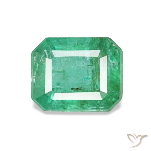 0.72캐럿 천연 미디엄 그린 에메랄드, 에메랄드 컷, 5.9×4.8 mm, VS
