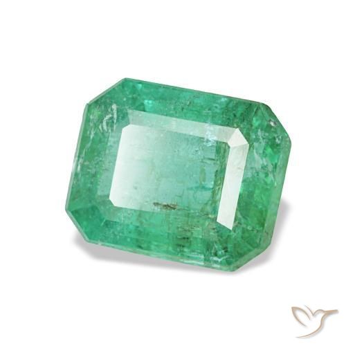 0.72캐럿 천연 미디엄 그린 에메랄드, 에메랄드 컷, 5.9×4.8 mm, VS
