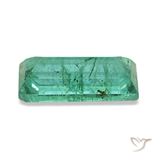 1.46캐럿 천연 쿨 그린 에메랄드, 바게트, 9.7×5 mm, VS-SI
