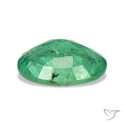 1.22캐럿 천연 미디엄 그린 에메랄드, 타원형 컷, 8.6×6.4 mm, VS-SI