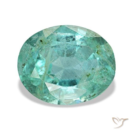 2.24캐럿 천연 미디엄 그린 에메랄드, 타원형 컷, 9.5×7.8 mm, VS-SI