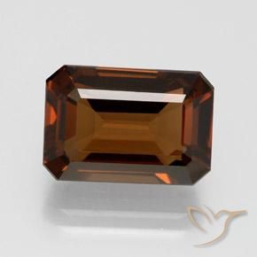 7.56ct 자연스러운 피칸 브라운 엔스타타이트, 에메랄드 컷, VVS