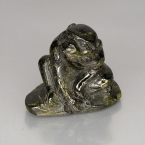 38.79캐럿 천연 다크 그린 에피도트, 멋진 모양, 21.7×14.4 mm, 불투명체