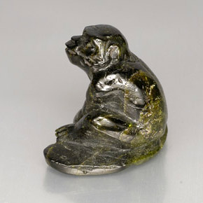 38.79캐럿 천연 다크 그린 에피도트, 멋진 모양, 21.7×14.4 mm, 불투명체