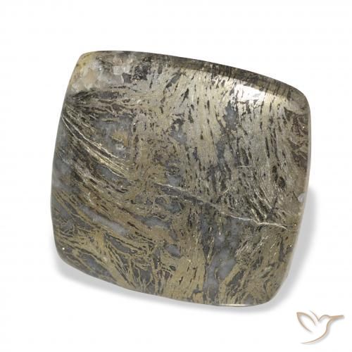 36.40캐럿 천연 거무스름한 청동 Feather Pyrite, 방석, 불투명체
