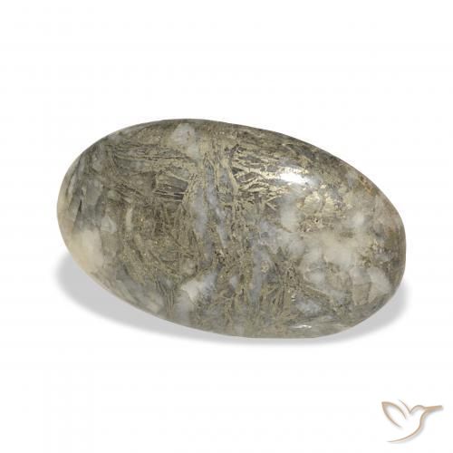 21.25캐럿 천연 다색 Feather Pyrite, 타원형, 불투명체