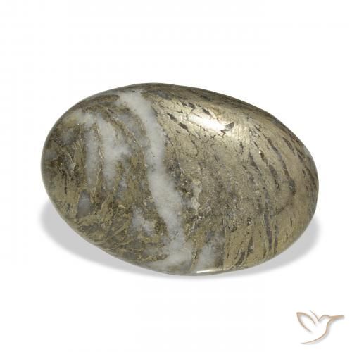 30.90캐럿 천연 다색 Feather Pyrite, 타원형, 불투명체