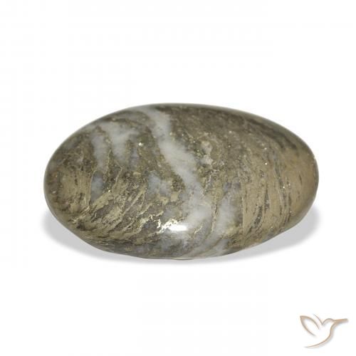 30.90캐럿 천연 다색 Feather Pyrite, 타원형, 불투명체