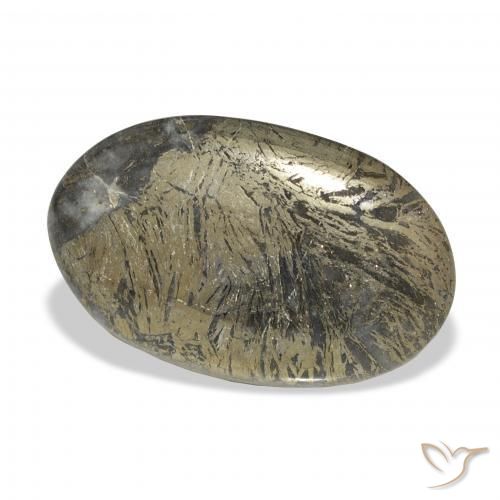 32.74캐럿 천연 다색 Feather Pyrite, 타원형, 불투명체