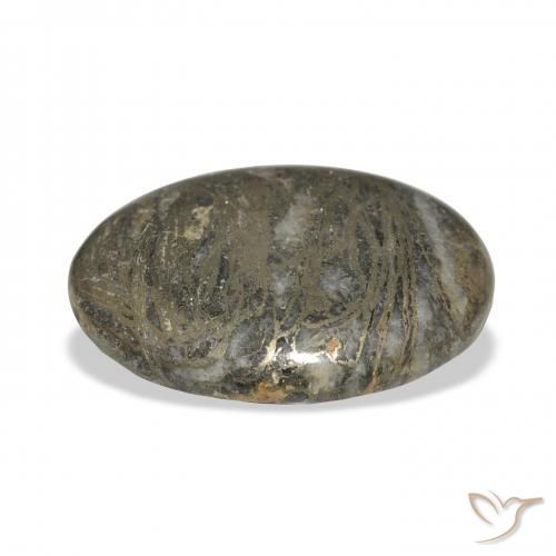 37.90캐럿 천연 거무스름한 청동 Feather Pyrite, 타원형, 불투명체
