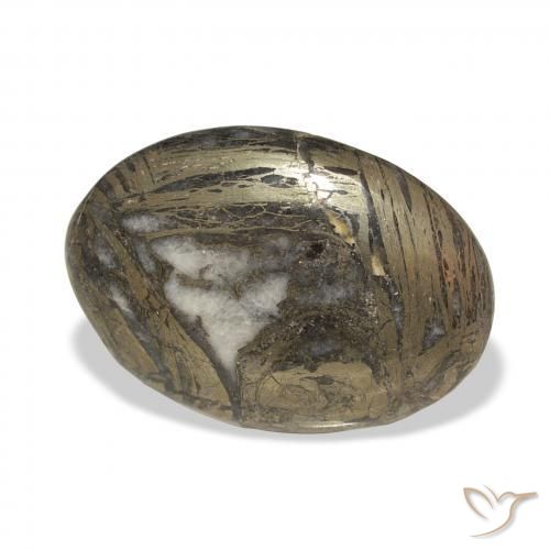 29.35캐럿 천연 흑갈색 Feather Pyrite, 타원형, 불투명체