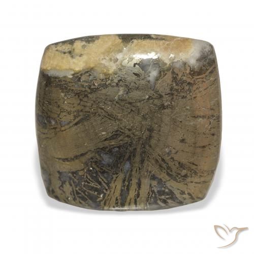 36.45ct 자연스러운 거무스름한 청동 Feather Pyrite, 방석, 불투명체
