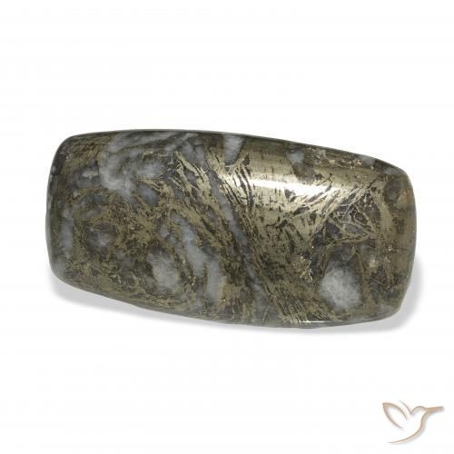 35.65캐럿 천연 브론즈 블랙 Feather Pyrite, 방석, 불투명체
