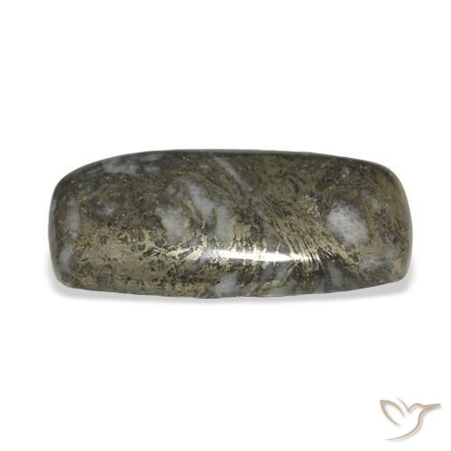 35.65캐럿 천연 브론즈 블랙 Feather Pyrite, 방석, 불투명체