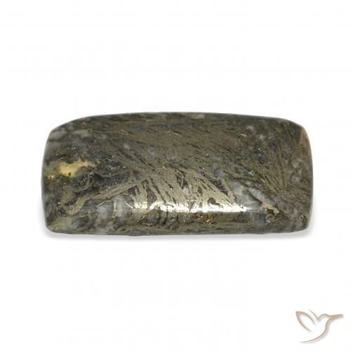 35.56캐럿 천연 브론즈 블랙 Feather Pyrite, 방석, 불투명체