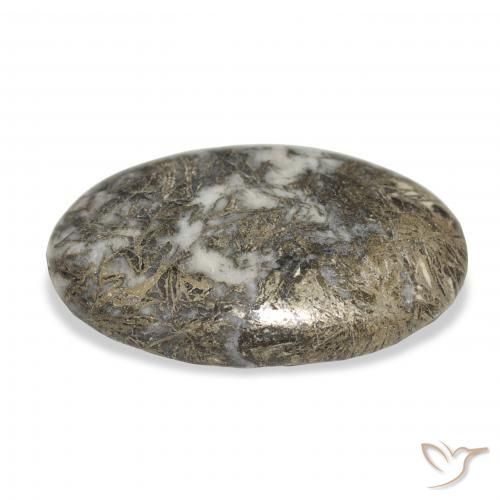 30.97캐럿 천연 다색 Feather Pyrite, 타원형, 불투명체