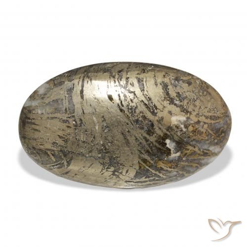 37.38ct 자연스러운 다색 Feather Pyrite, 타원형, 불투명체