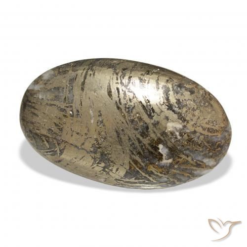 37.38캐럿 천연 다색 Feather Pyrite, 타원형, 불투명체