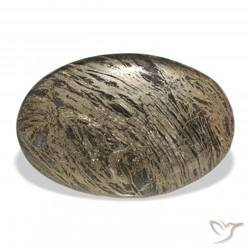 38.68ct 자연스러운 다색 Feather Pyrite, 타원형, 불투명체