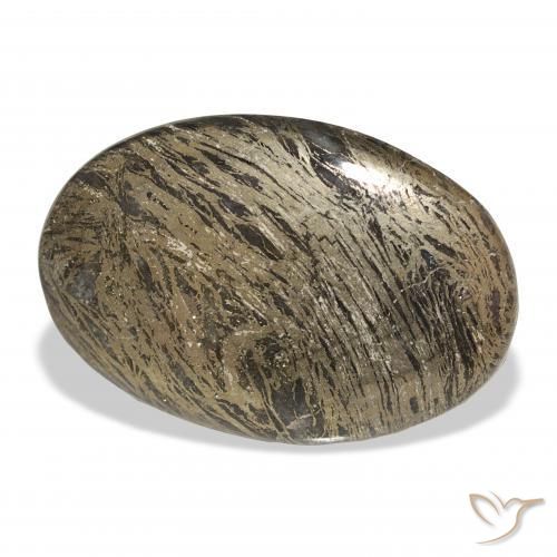 38.68캐럿 천연 다색 Feather Pyrite, 타원형, 불투명체