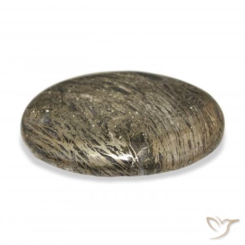 38.68캐럿 천연 다색 Feather Pyrite, 타원형, 불투명체