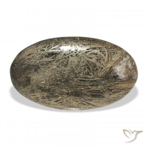 33.42ct 자연스러운 다색 Feather Pyrite, 타원형, 불투명체