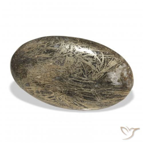 33.42캐럿 천연 다색 Feather Pyrite, 타원형, 불투명체