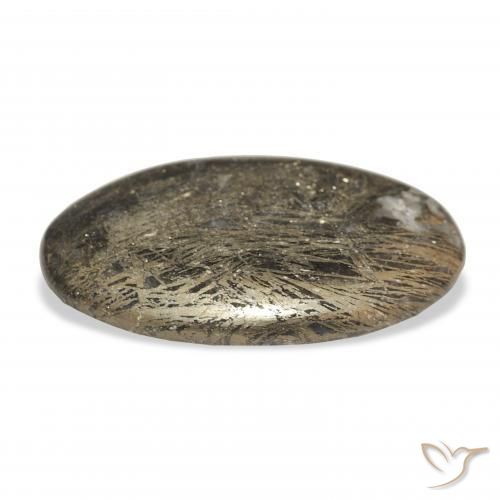 33.42캐럿 천연 다색 Feather Pyrite, 타원형, 불투명체