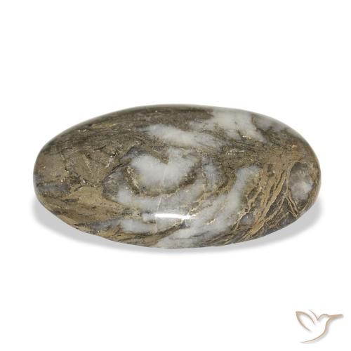 35.51캐럿 천연 다색 Feather Pyrite, 타원형, 불투명체