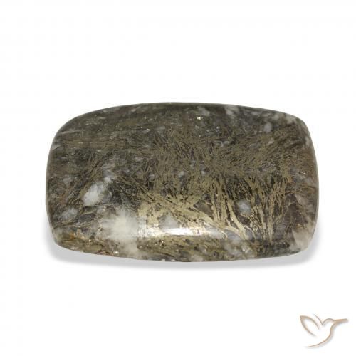 30.63캐럿 천연 다색 Feather Pyrite, 방석, 불투명체