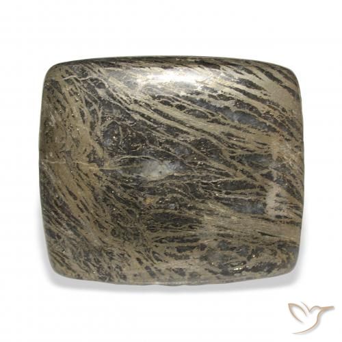 32.15ct 자연스러운 다색 Feather Pyrite, 방석, 불투명체