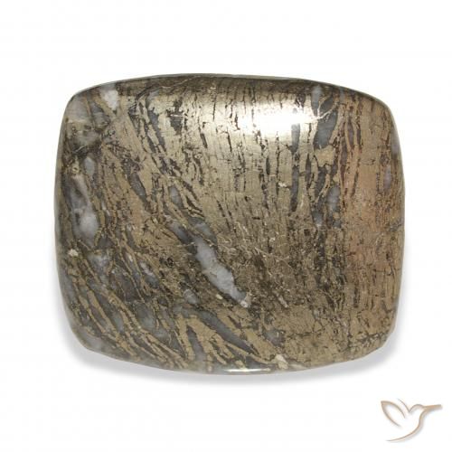 32.54ct 자연스러운 다색 Feather Pyrite, 방석, 불투명체