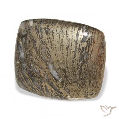 32.54캐럿 천연 다색 Feather Pyrite, 방석, 불투명체