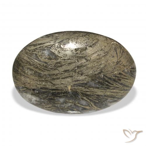 27.23ct 자연스러운 다색 Feather Pyrite, 타원형, 불투명체