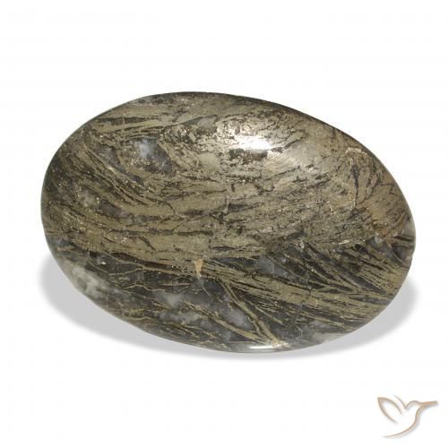 27.23캐럿 천연 다색 Feather Pyrite, 타원형, 불투명체