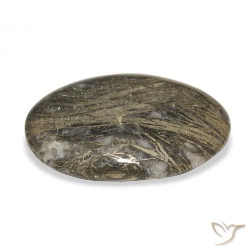 27.23캐럿 천연 다색 Feather Pyrite, 타원형, 불투명체