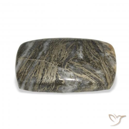 25.34캐럿 천연 다색 Feather Pyrite, 방석, 불투명체