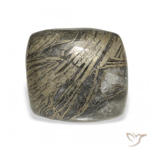 12.76ct 자연스러운 다색 Feather Pyrite, 방석, 불투명체