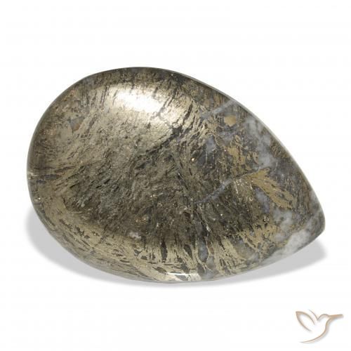 30.92캐럿 천연 다색 Feather Pyrite, 배 모양, 불투명체