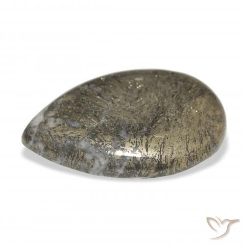 30.92캐럿 천연 다색 Feather Pyrite, 배 모양, 불투명체