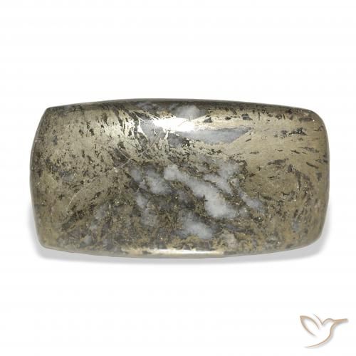 32.65ct 자연스러운 다색 Feather Pyrite, 방석, 불투명체