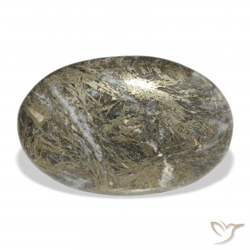 34.99ct 자연스러운 다색 Feather Pyrite, 타원형, 불투명체