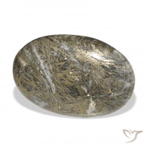 34.99캐럿 천연 다색 Feather Pyrite, 타원형, 불투명체