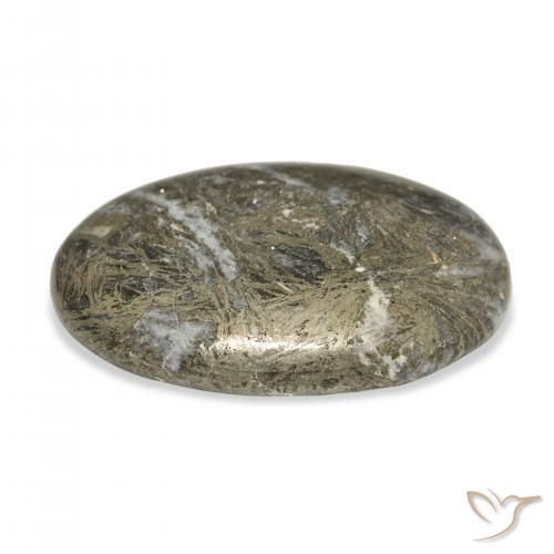 34.99캐럿 천연 다색 Feather Pyrite, 타원형, 불투명체