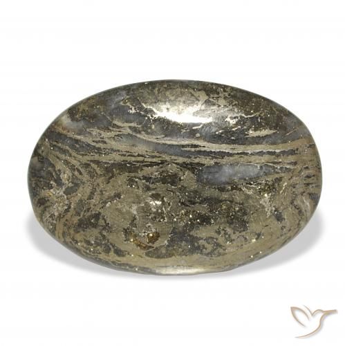 14.09ct 자연스러운 다색 Feather Pyrite, 타원형, 불투명체