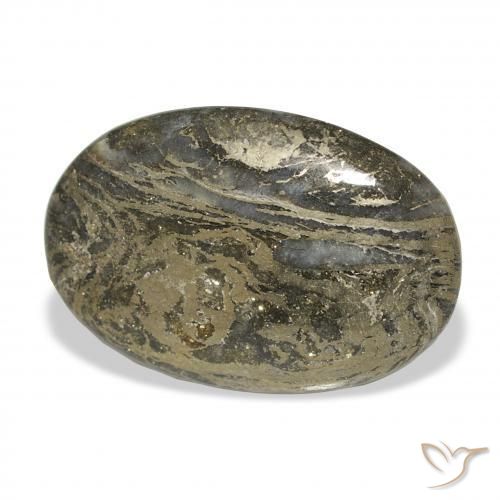 14.09캐럿 천연 다색 Feather Pyrite, 타원형, 불투명체