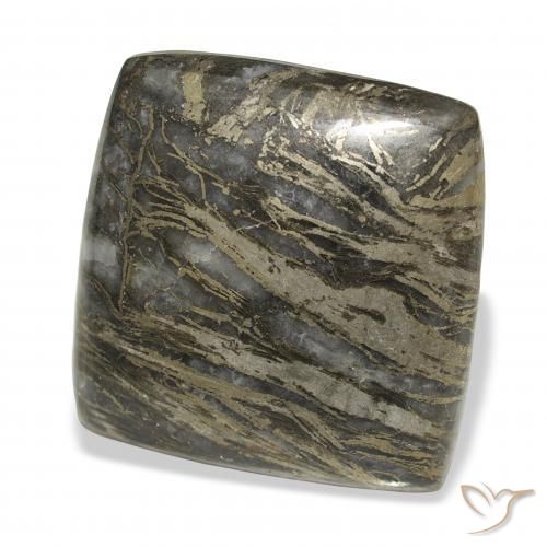 28.75캐럿 천연 다색 Feather Pyrite, 방석, 불투명체