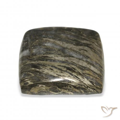 28.75캐럿 천연 다색 Feather Pyrite, 방석, 불투명체